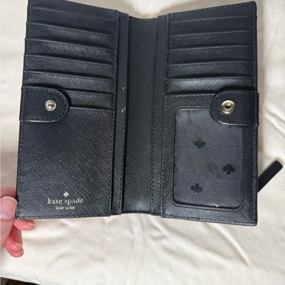 Kate Spade Black and Pink Floral Wallet - Picture 3 of 3